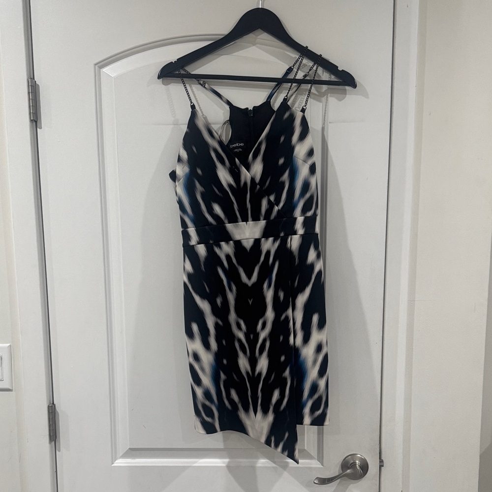 Express Black and White Asymmetrical Dress